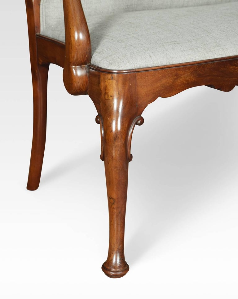 Queen Anne Style Mahogany TwoSeat Settee For Sale at 1stDibs