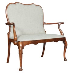 Queen Anne Style Mahogany Two-Seat Settee