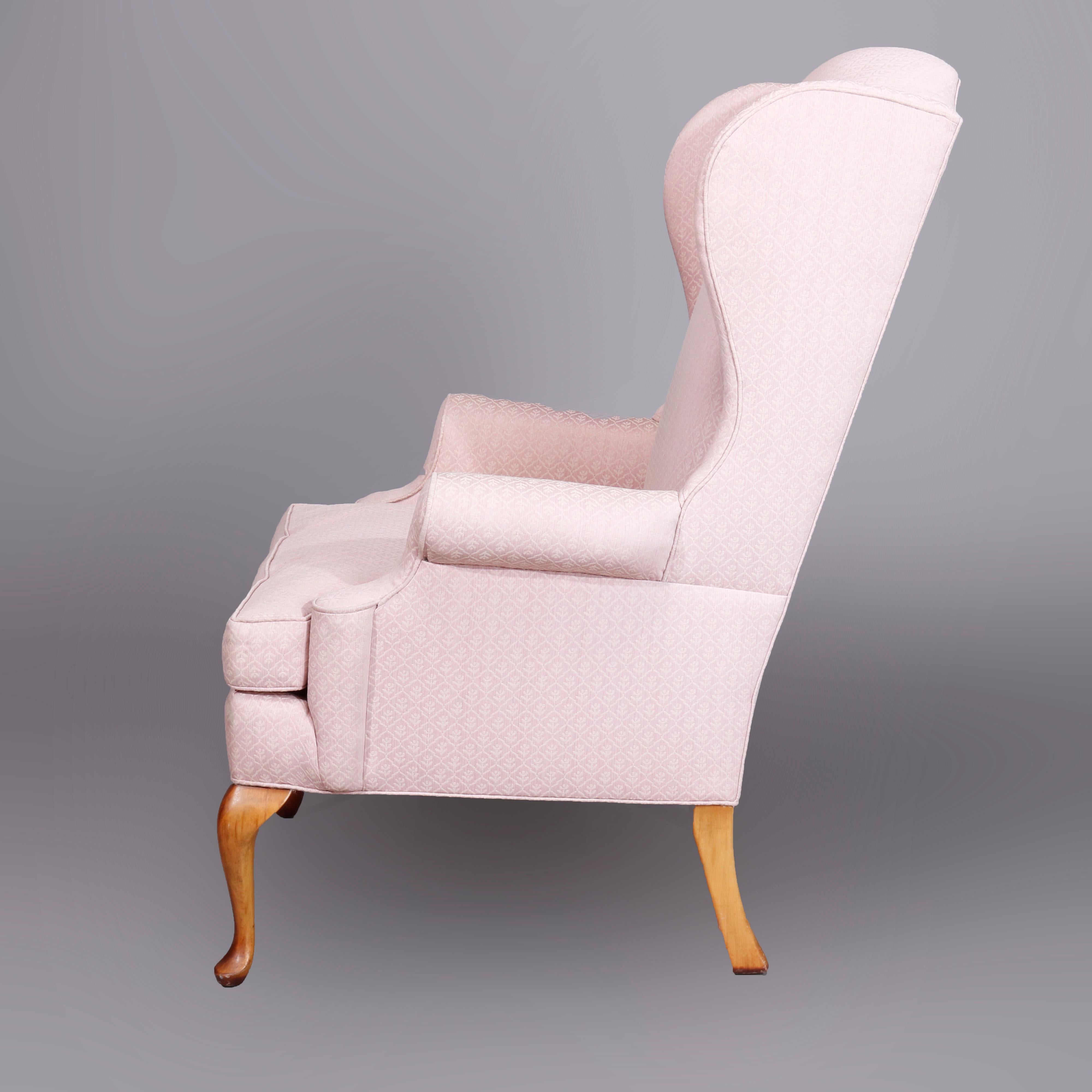 pink wingback chair