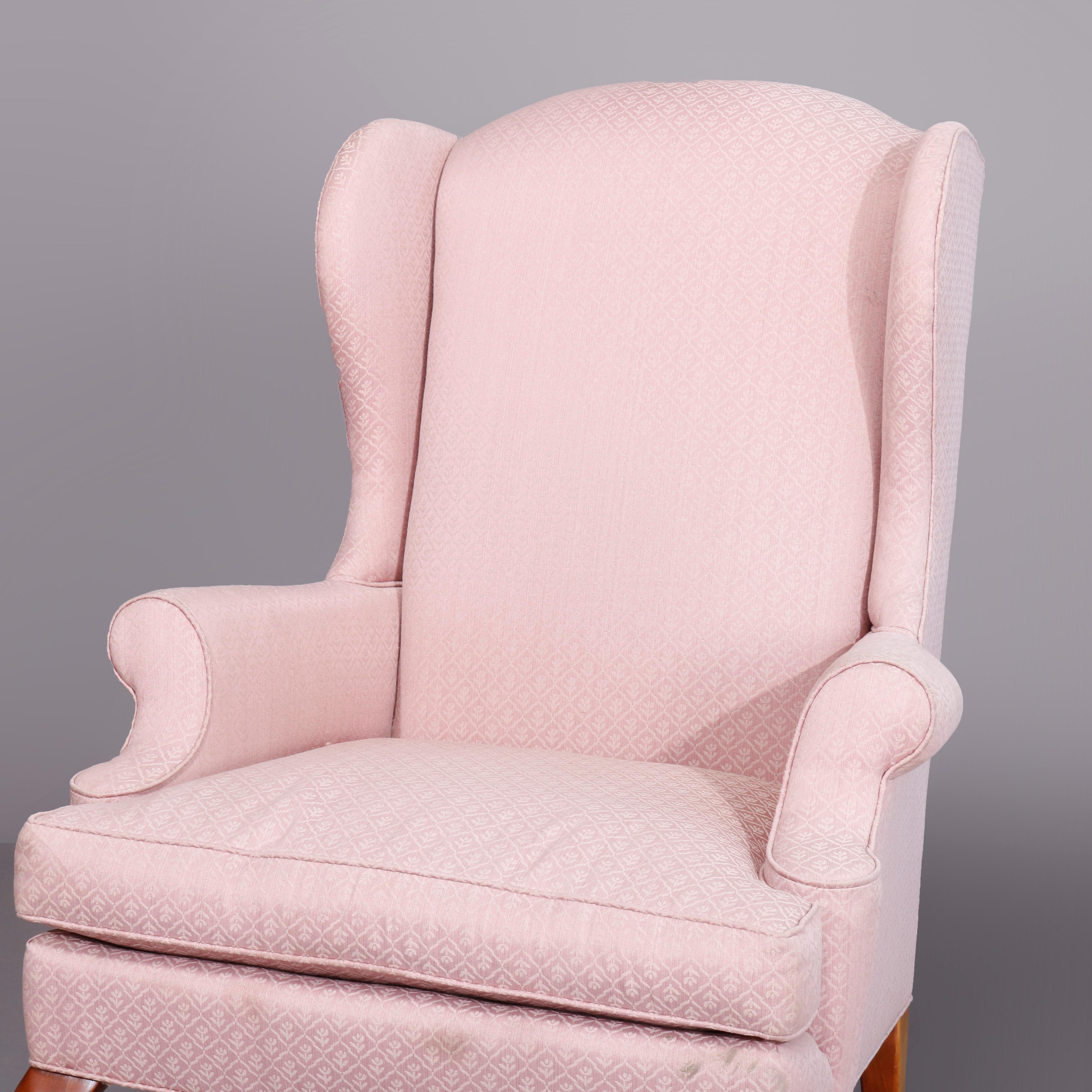 pink wing back chair