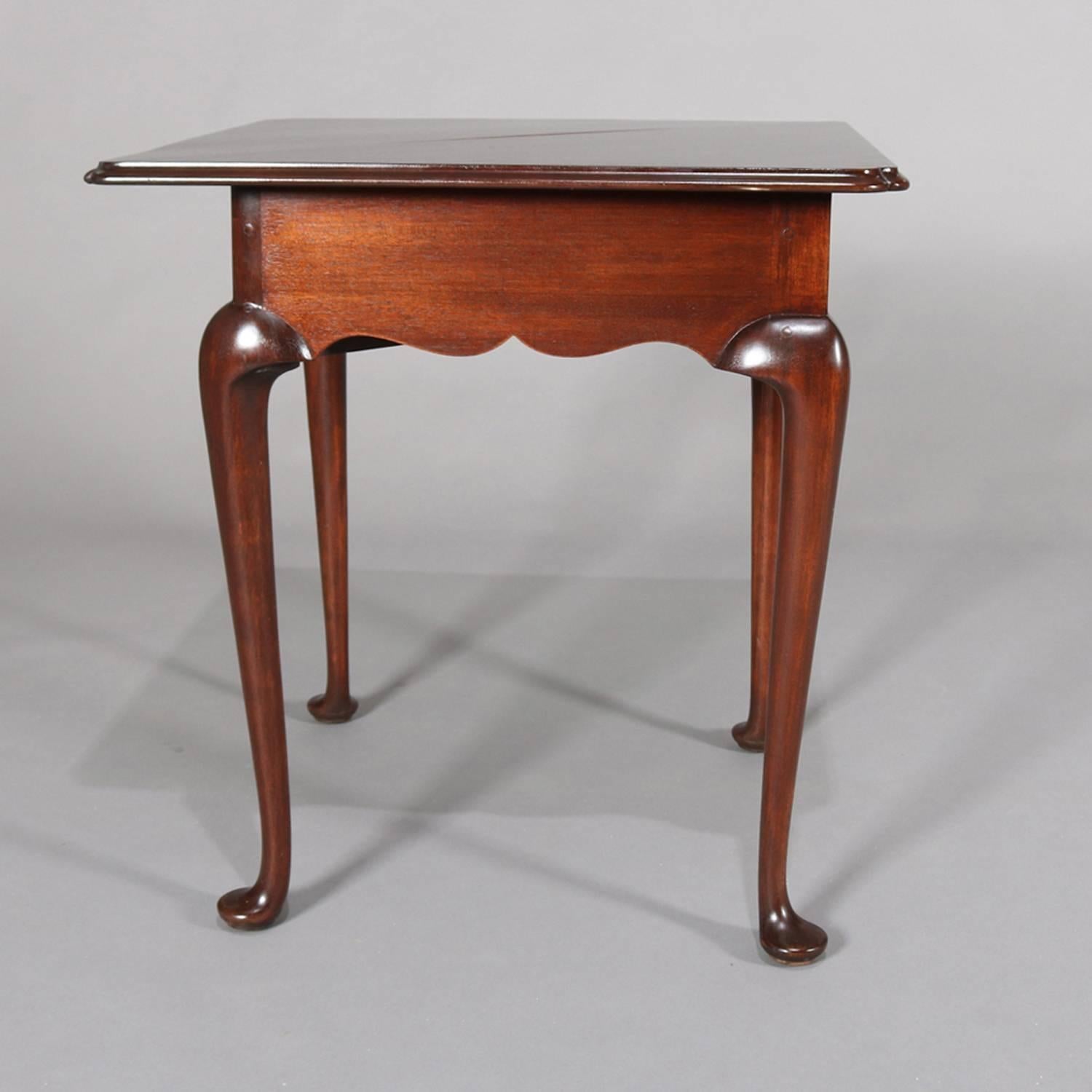 Queen Anne Style Mahogany Williamsburg Colonial Napkin Table by Kittinger 5