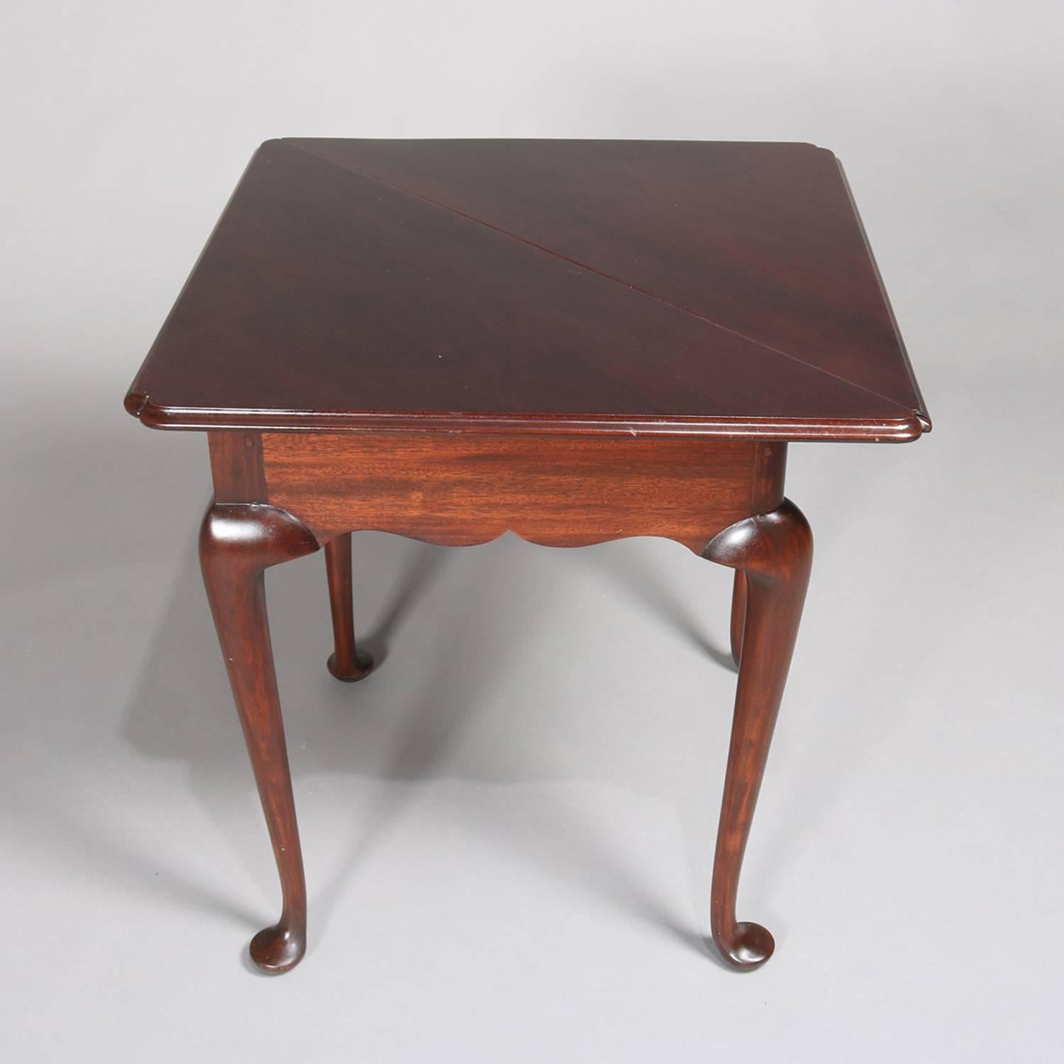 Queen Anne Style Mahogany Williamsburg Colonial Napkin Table by Kittinger 8