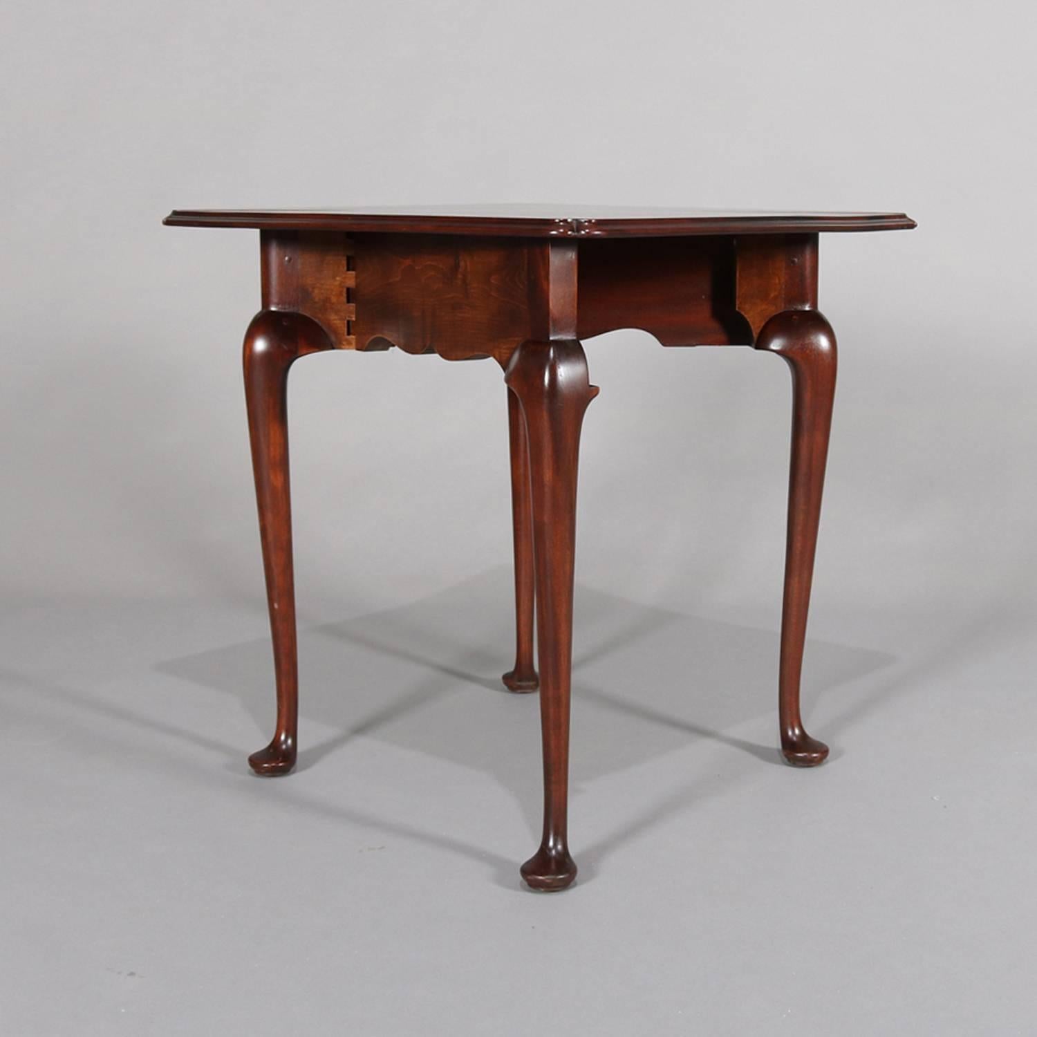 20th Century Queen Anne Style Mahogany Williamsburg Colonial Napkin Table by Kittinger