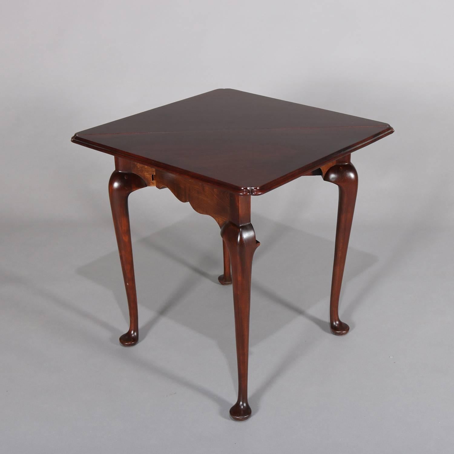 Queen Anne Style Mahogany Williamsburg Colonial Napkin Table by Kittinger 1