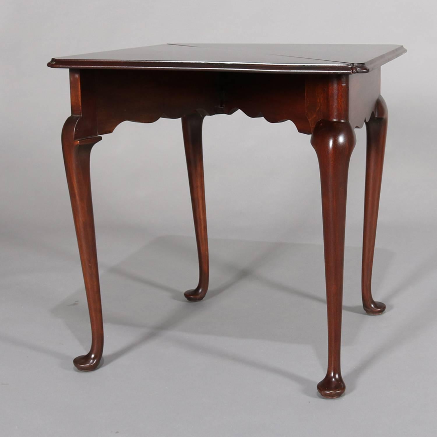 Queen Anne Style Mahogany Williamsburg Colonial Napkin Table by Kittinger 3