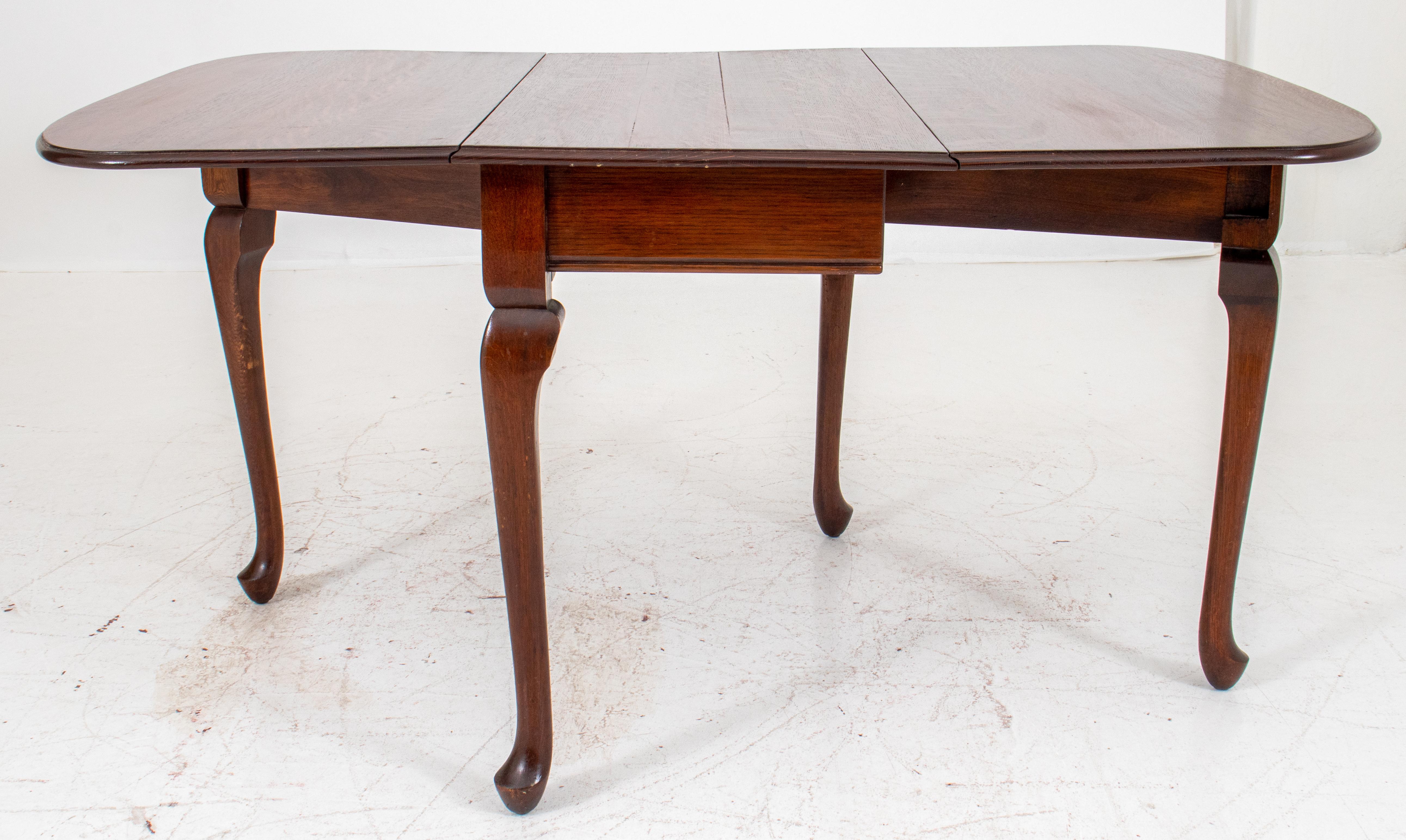 19th Century Queen Anne Style Oak Drop-Leaf Table