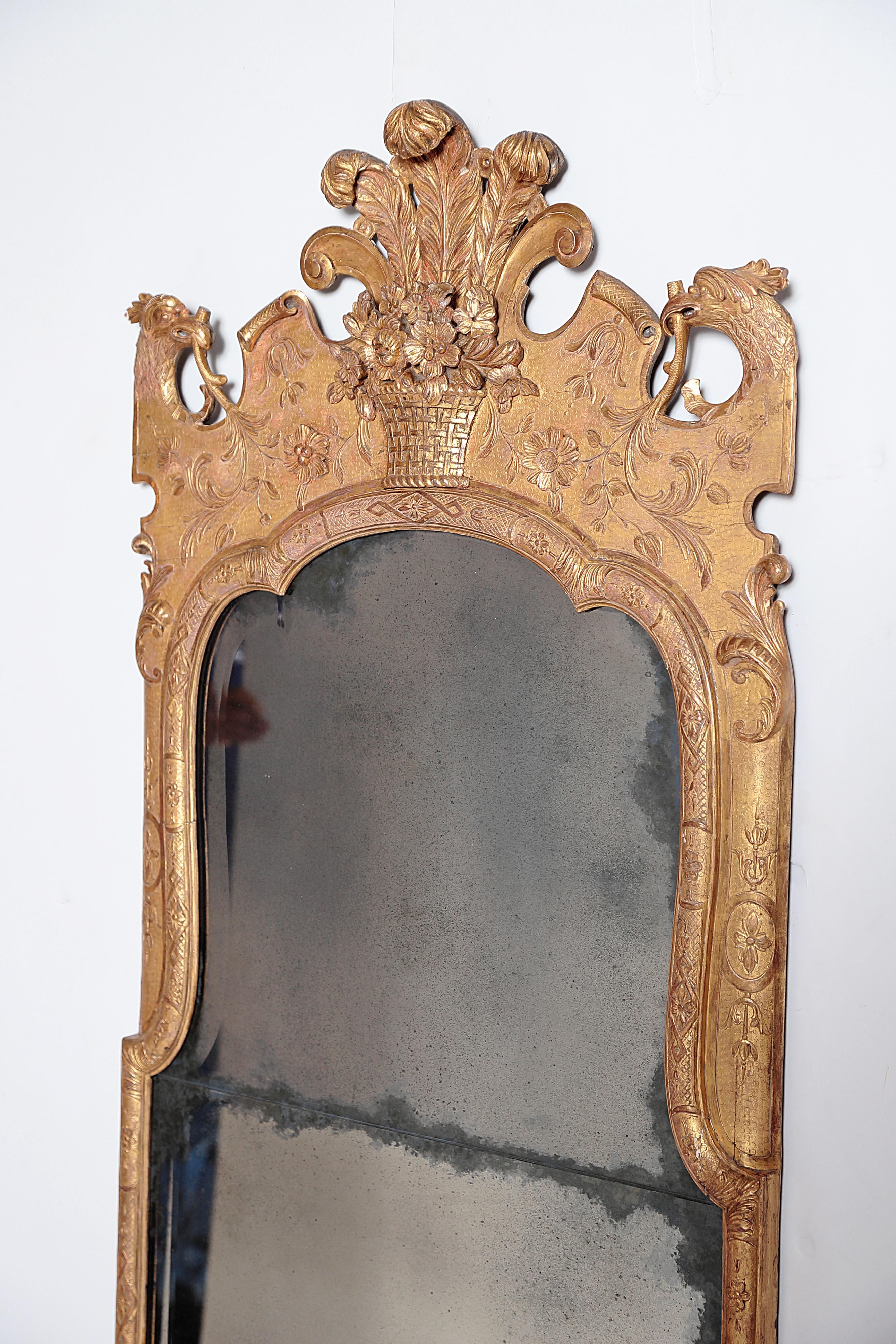 Wood Queen Anne-style Pier Glass by Westing, Evans & Egmore, Philidelphia, PA