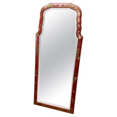 Queen Anne Style Red Lacquered Mirror