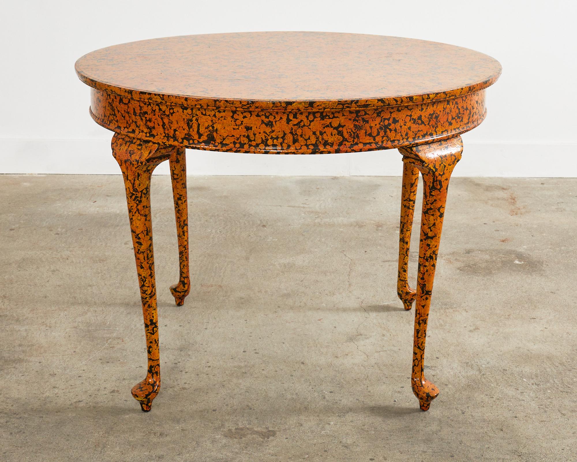 Queen Anne Style Round Dining Table Speckled by Ira Yeager 3