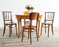 Queen Anne Style Round Dining Table Speckled by Ira Yeager