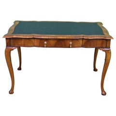 Queen Anne Style Serpentine Shaped Burr Walnut Writing Table