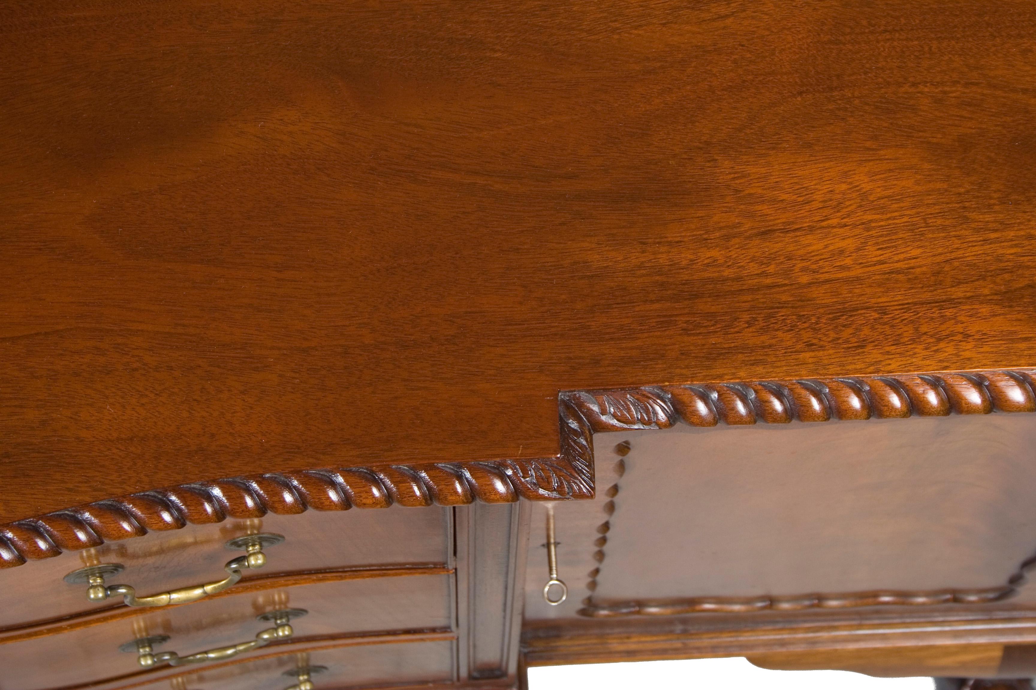 Mahogany Queen Anne Style Sideboard Buffet with Back Splash For Sale
