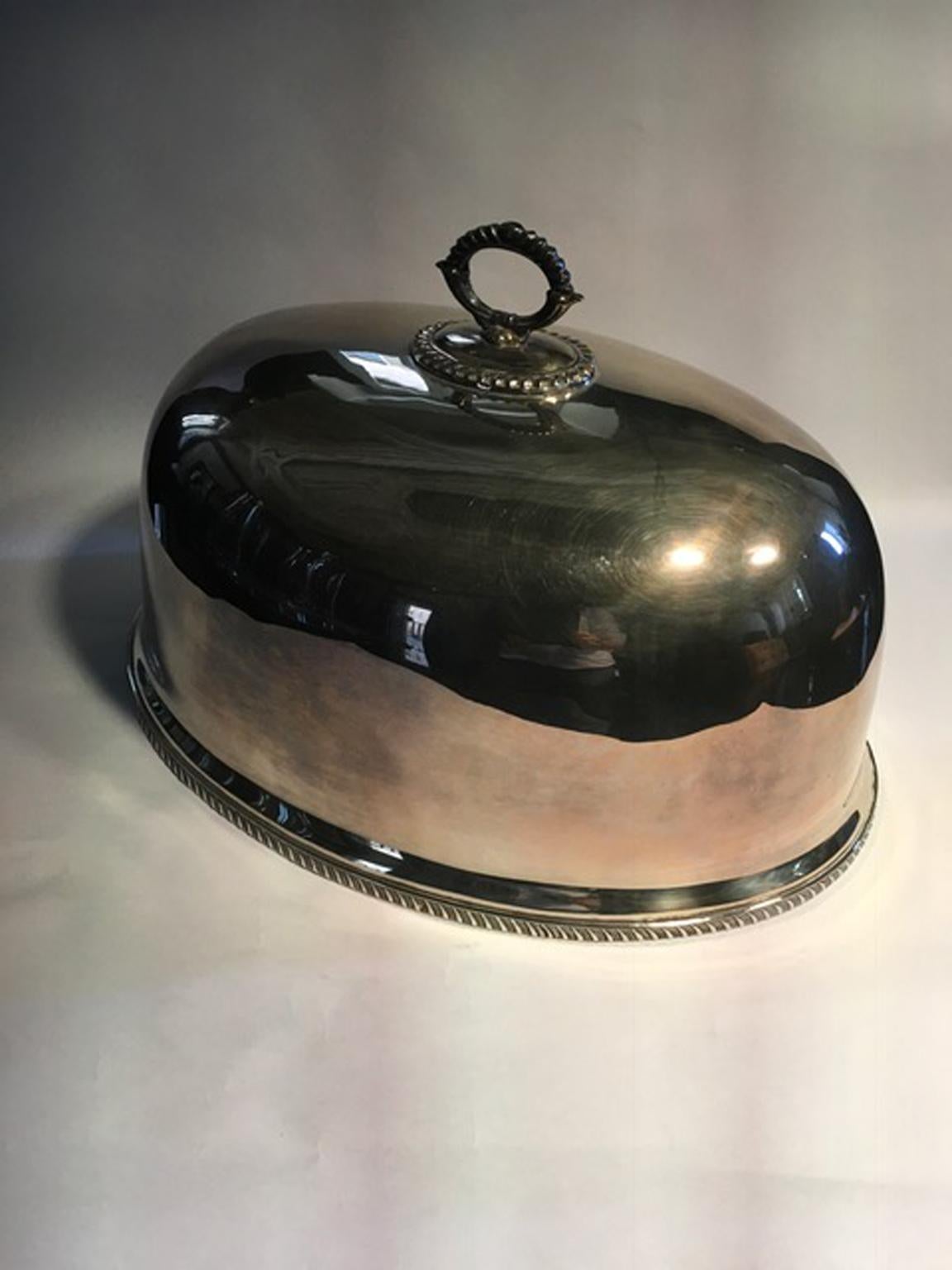 Queen Anne Style Silverplate Food Dome on Oval Tray 5