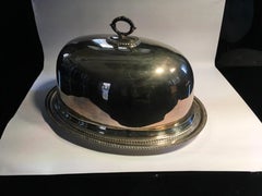 Queen Anne Style Silverplate Food Dome on Oval Tray