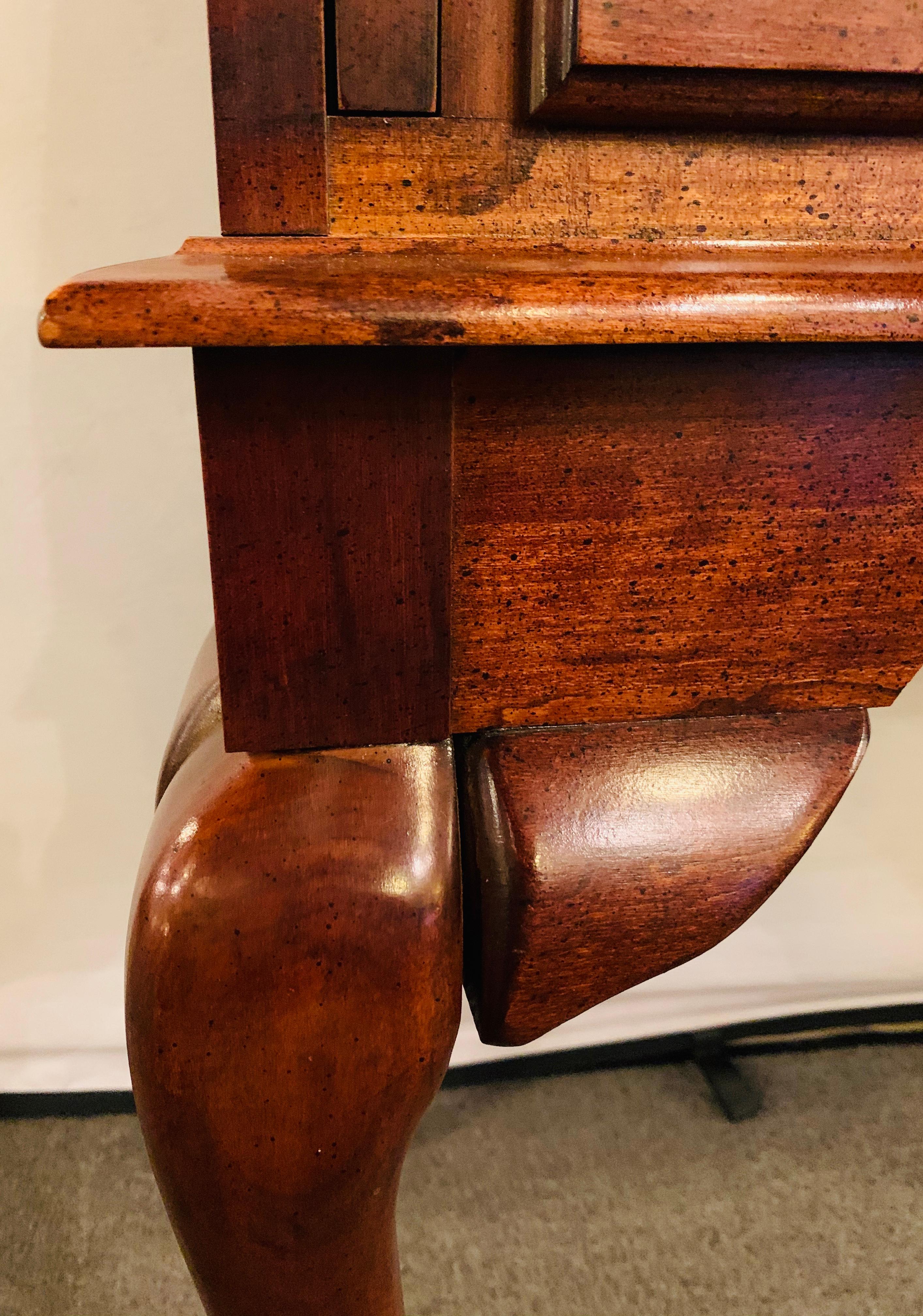Late 20th Century Queen Anne Style Slant Front Desk in the Manner of Baker