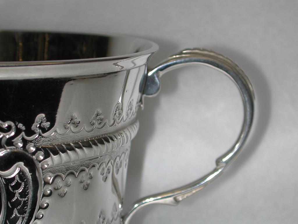 English Queen Anne Style Two Handled Silver Porringer, 1911