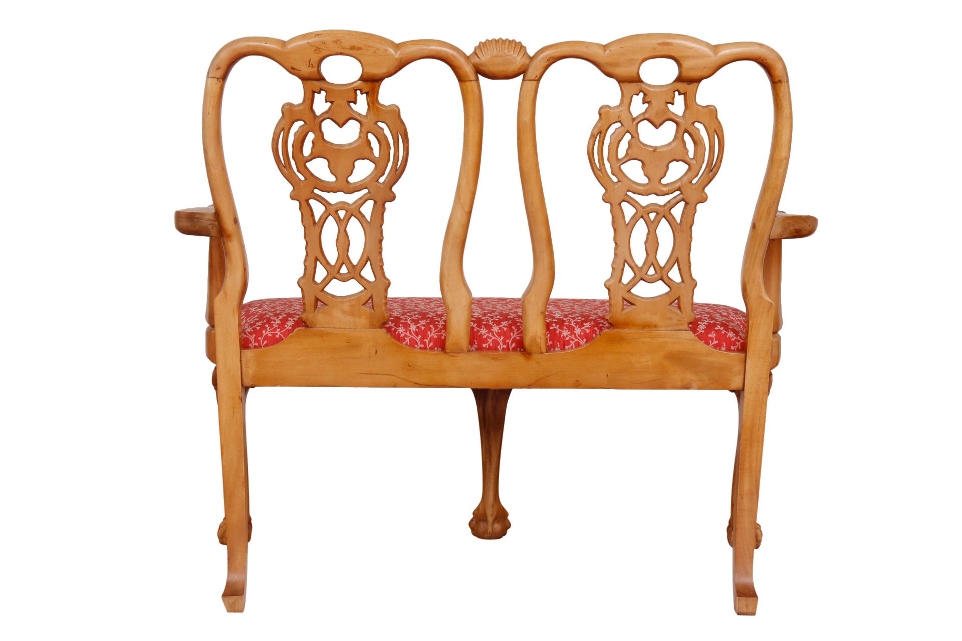 American Queen Anne Style Two Seat Settee For Sale