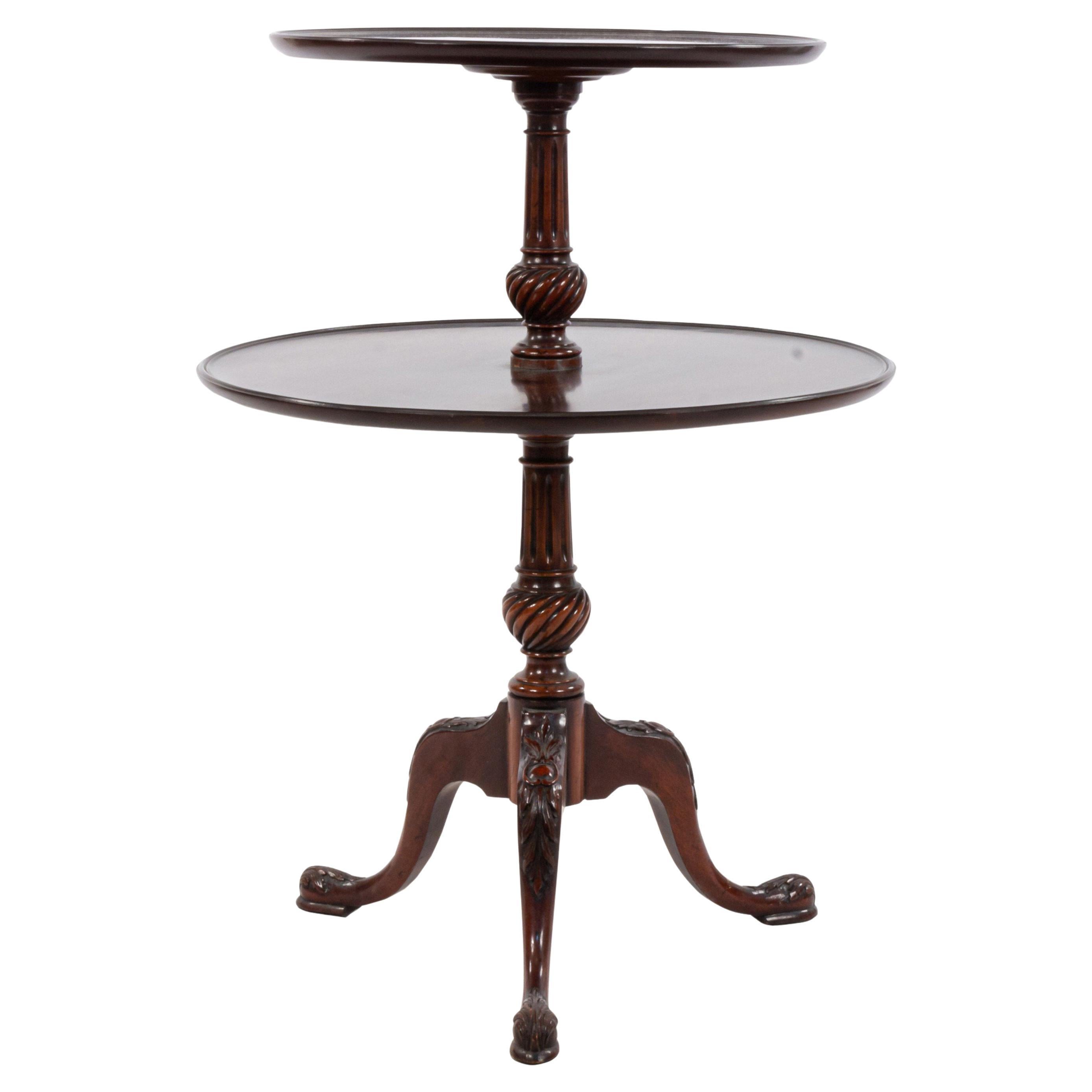 Queen Anne Style Two Tier Dumbwaiter Table