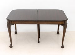 Queen Anne Style Vintage Mahogany Extending Dining Table