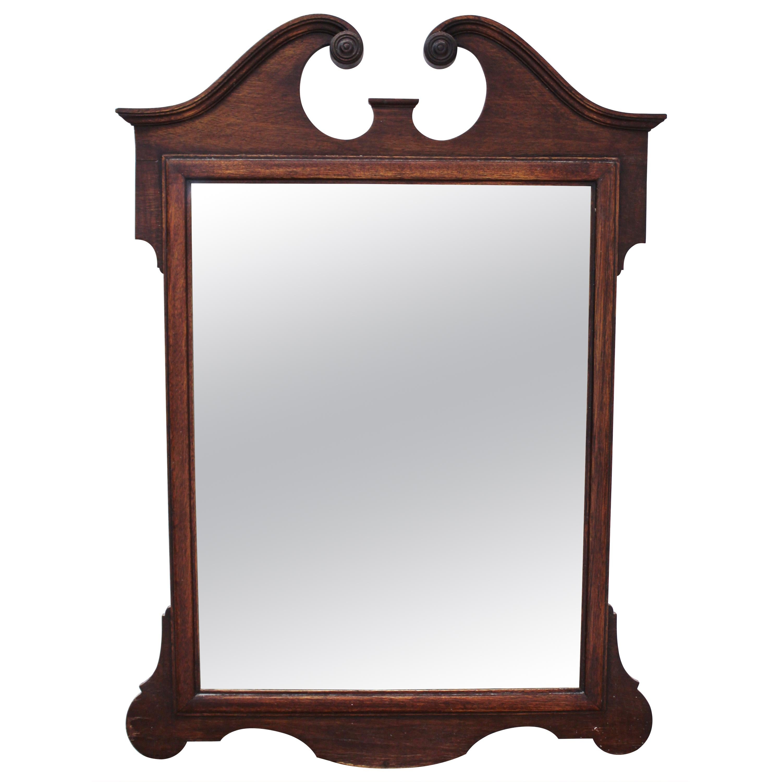 Queen Anne Style Wall Mirror with Broken Pediment