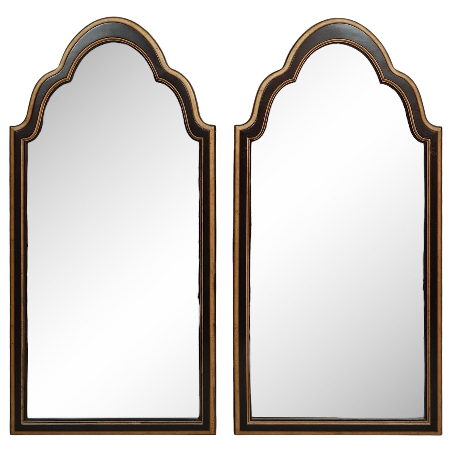 Queen Anne Style Wall Mirrors, a Pair