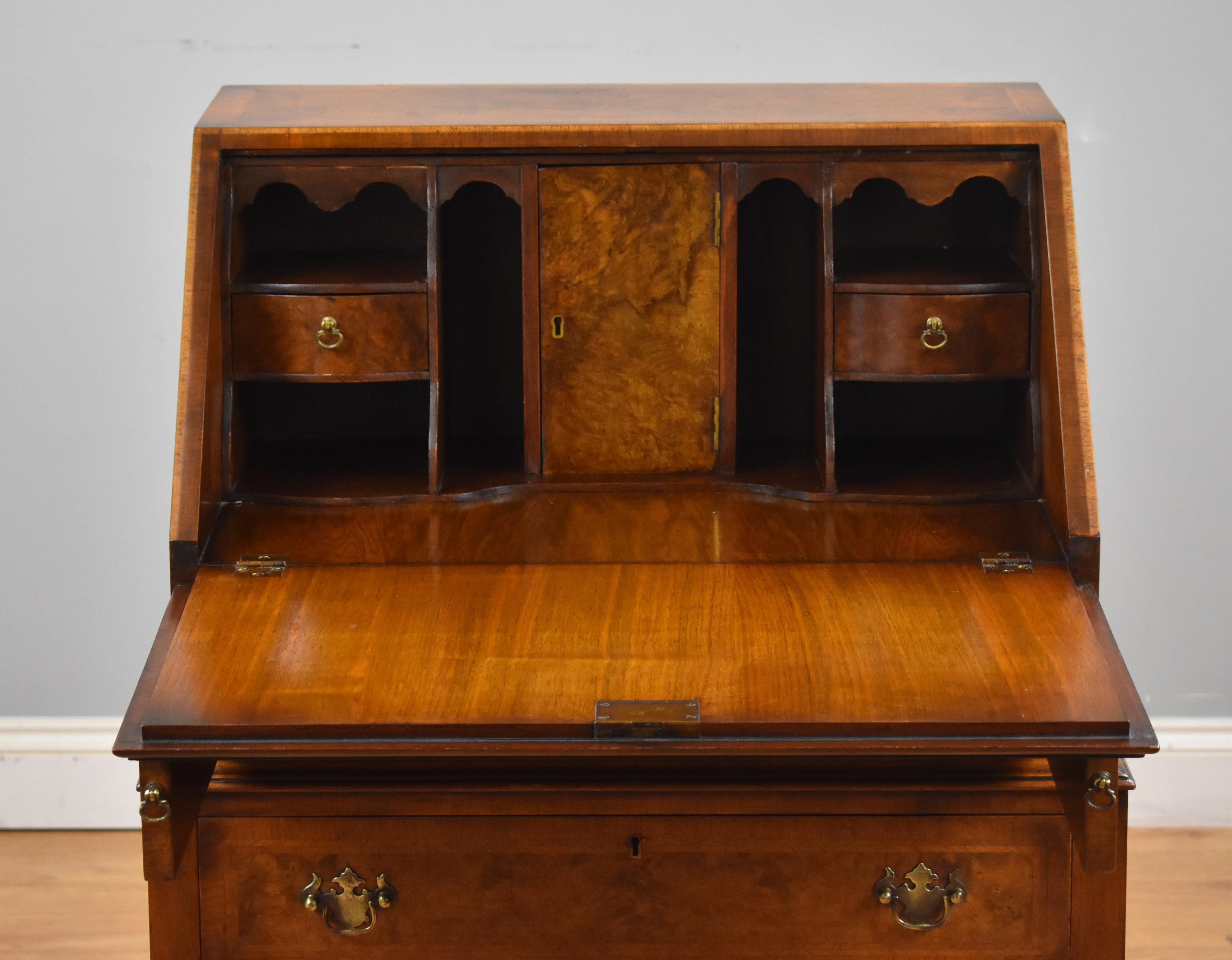 European Queen Anne Style Walnut Bureau