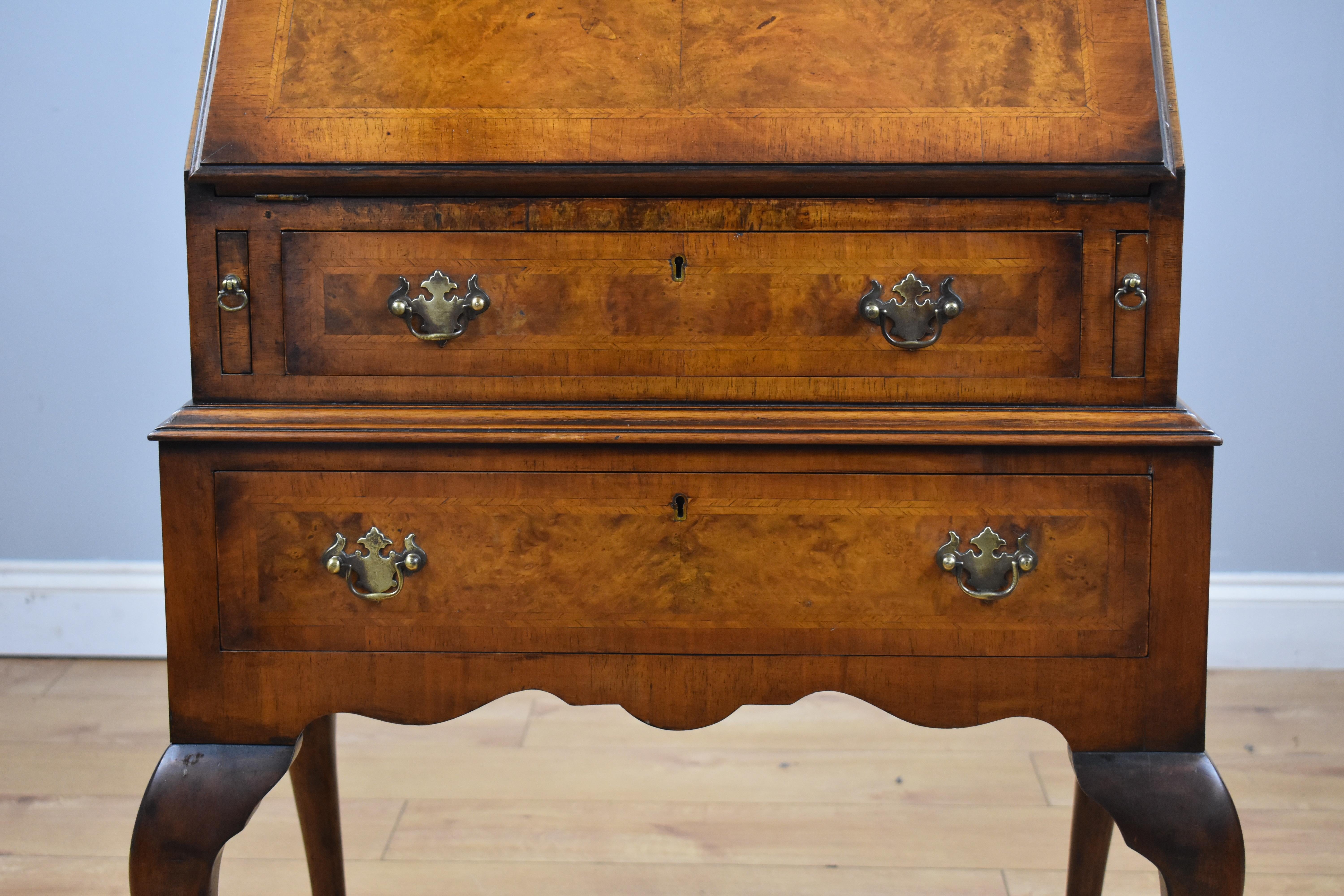 Queen Anne Style Walnut Bureau 2