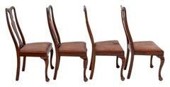 Queen Anne Style Walnut Dining Chairs, 4