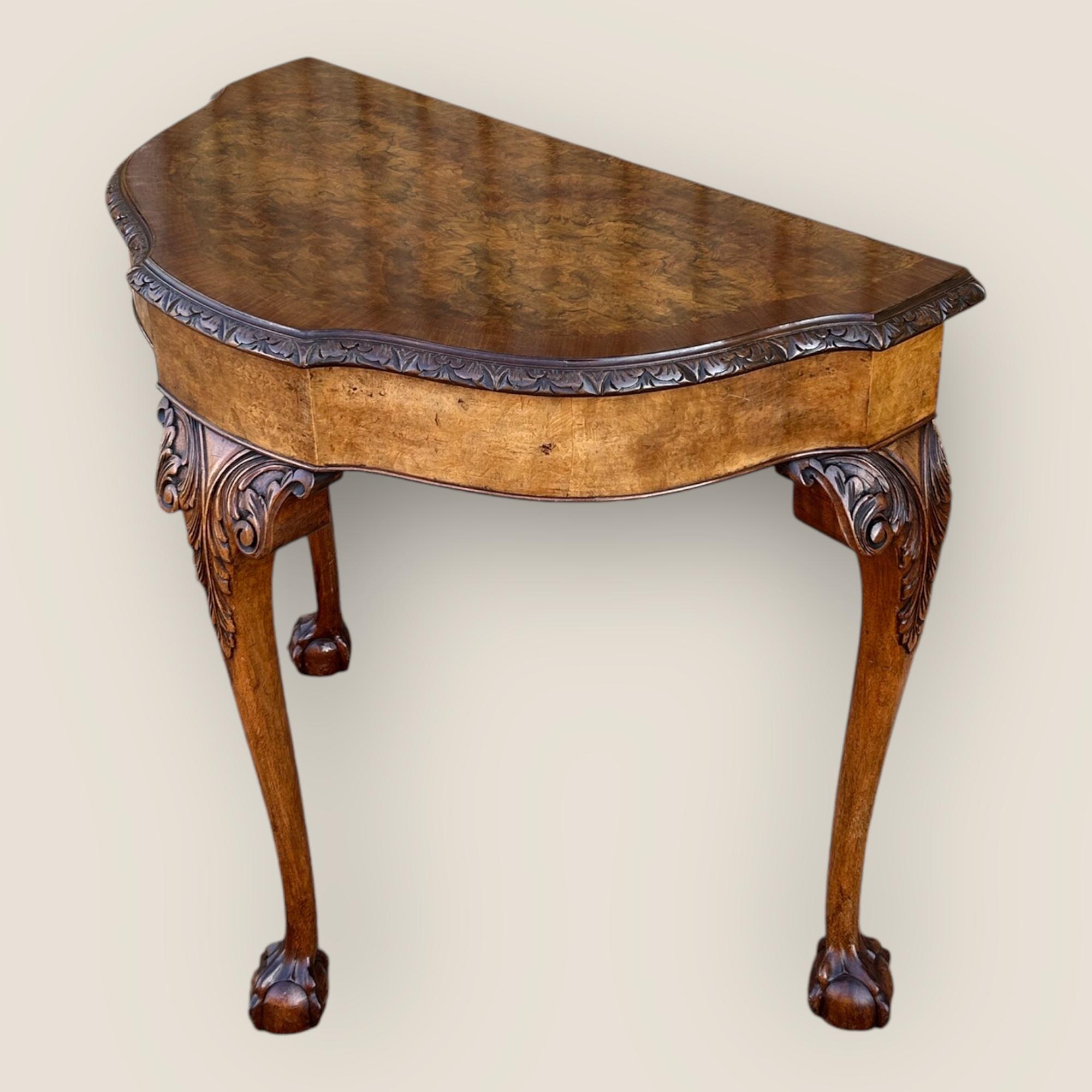 British Queen Anne Style Walnut Side Table by Maple & Co For Sale