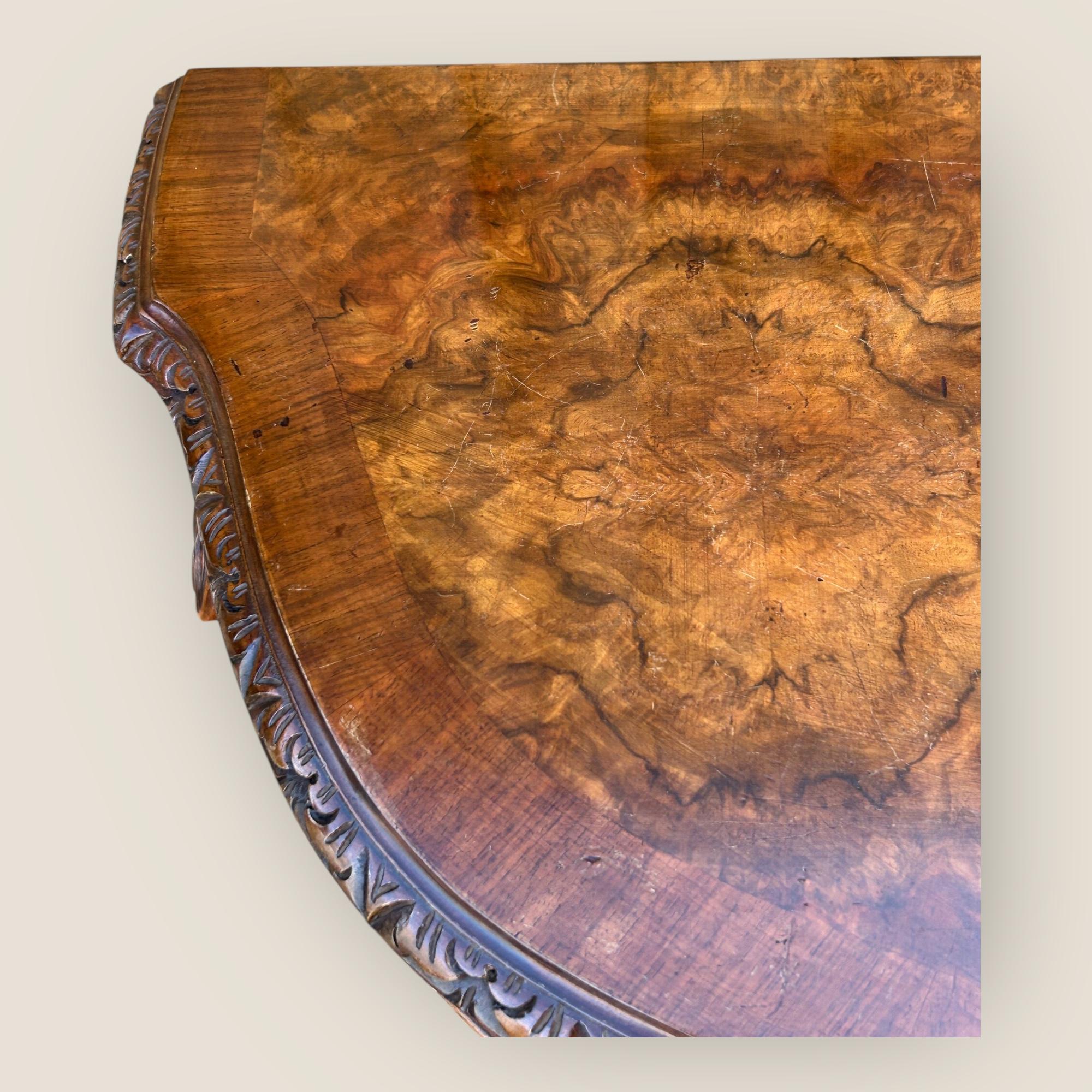 20th Century Queen Anne Style Walnut Side Table by Maple & Co For Sale