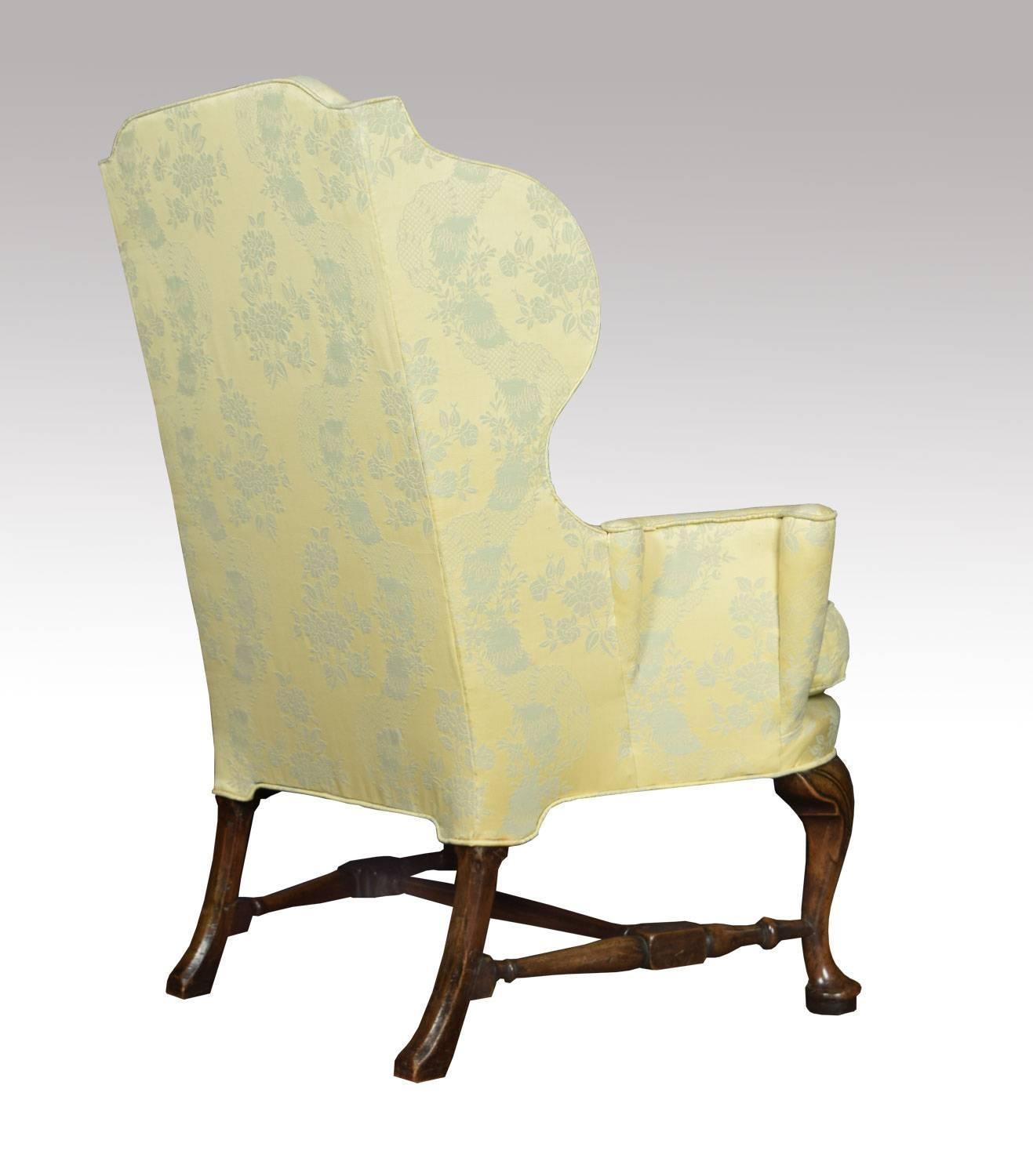 19th Century Queen Anne Style Wing Armchair