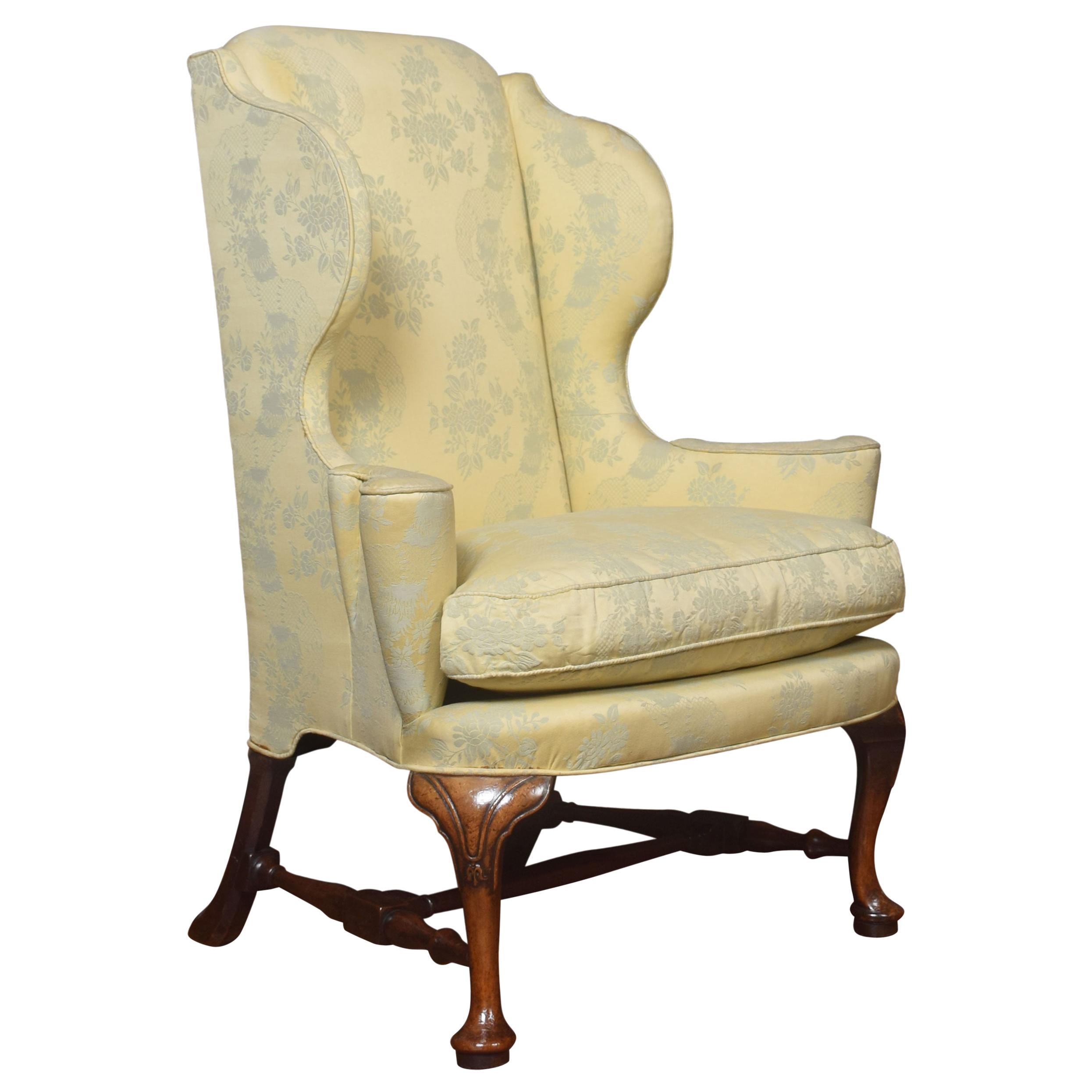Queen Anne Style Wing Armchair at 1stDibs | queen anne wing chair, queen  anne wingback chair