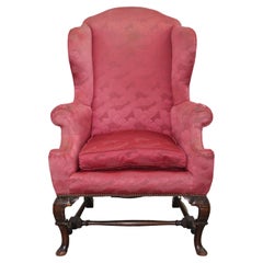 Vintage Queen Anne Wing Back Chair