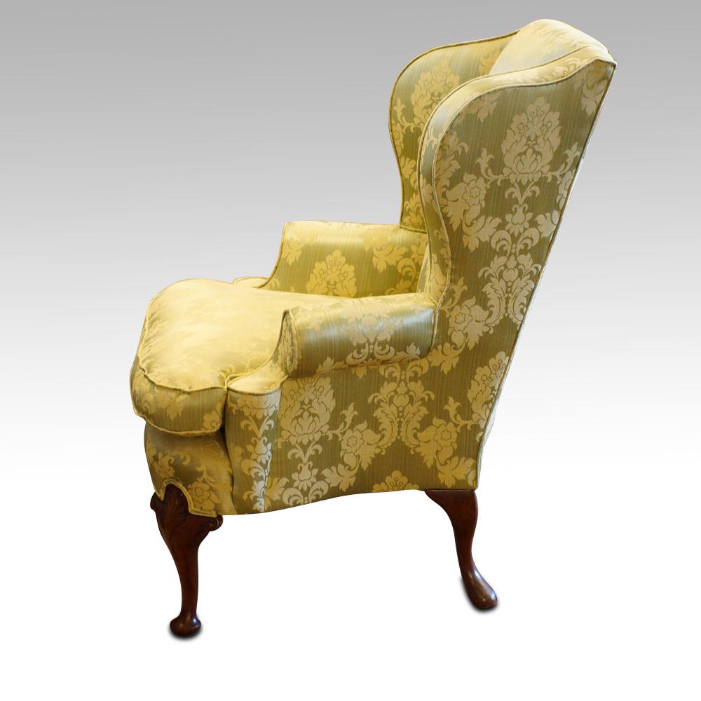 English Queen Anne Style Wing Chair