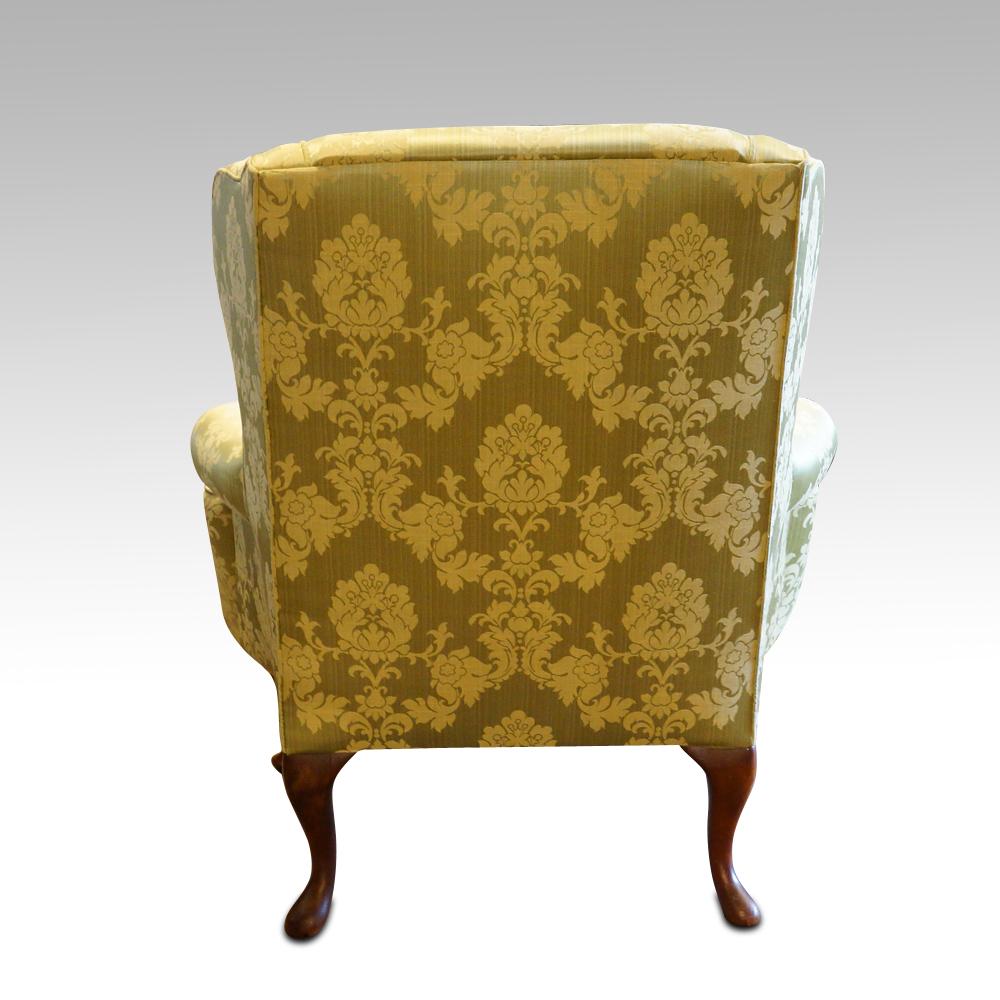 Early 20th Century Queen Anne Style Wing Chair