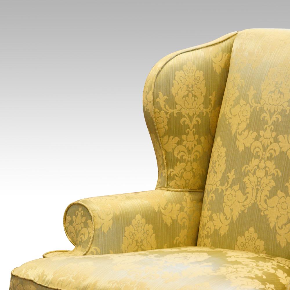 Mahogany Queen Anne Style Wing Chair