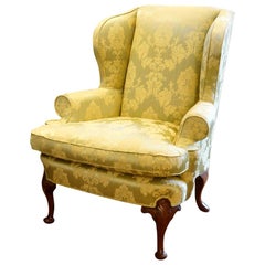 Antique Queen Anne Style Wing Chair