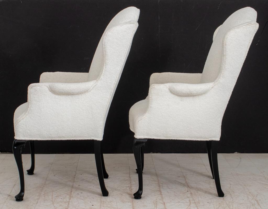 Pair of Queen Anne Style Wingback Chairs 1