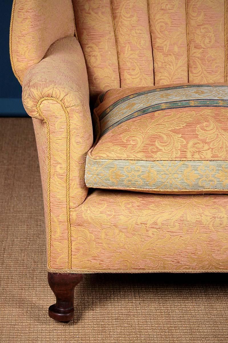 English Queen Anne Style Wingback Settee, circa 1920