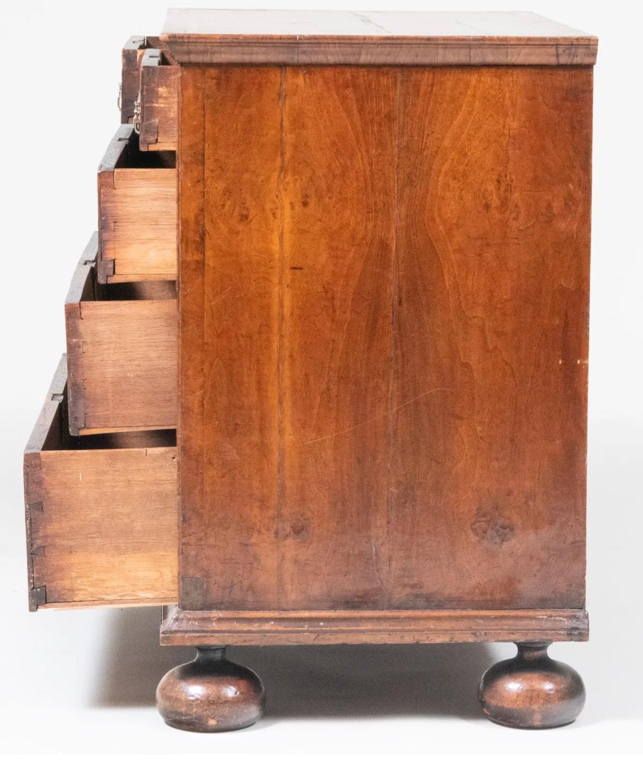 Queen Anne Transitional to George I Walnut Inlaid and Penwork Chest 5