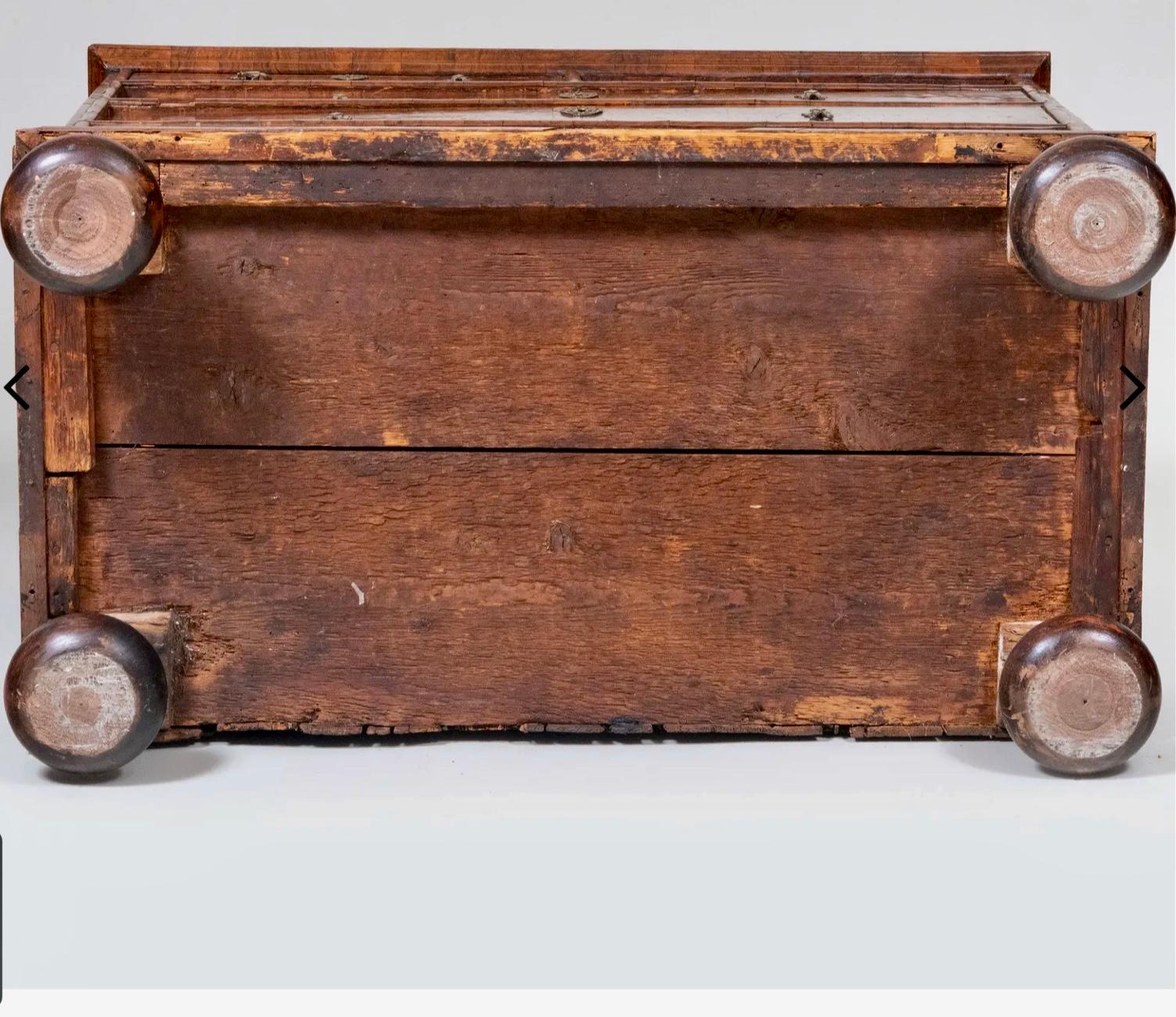 Queen Anne Transitional to George I Walnut Inlaid and Penwork Chest 7