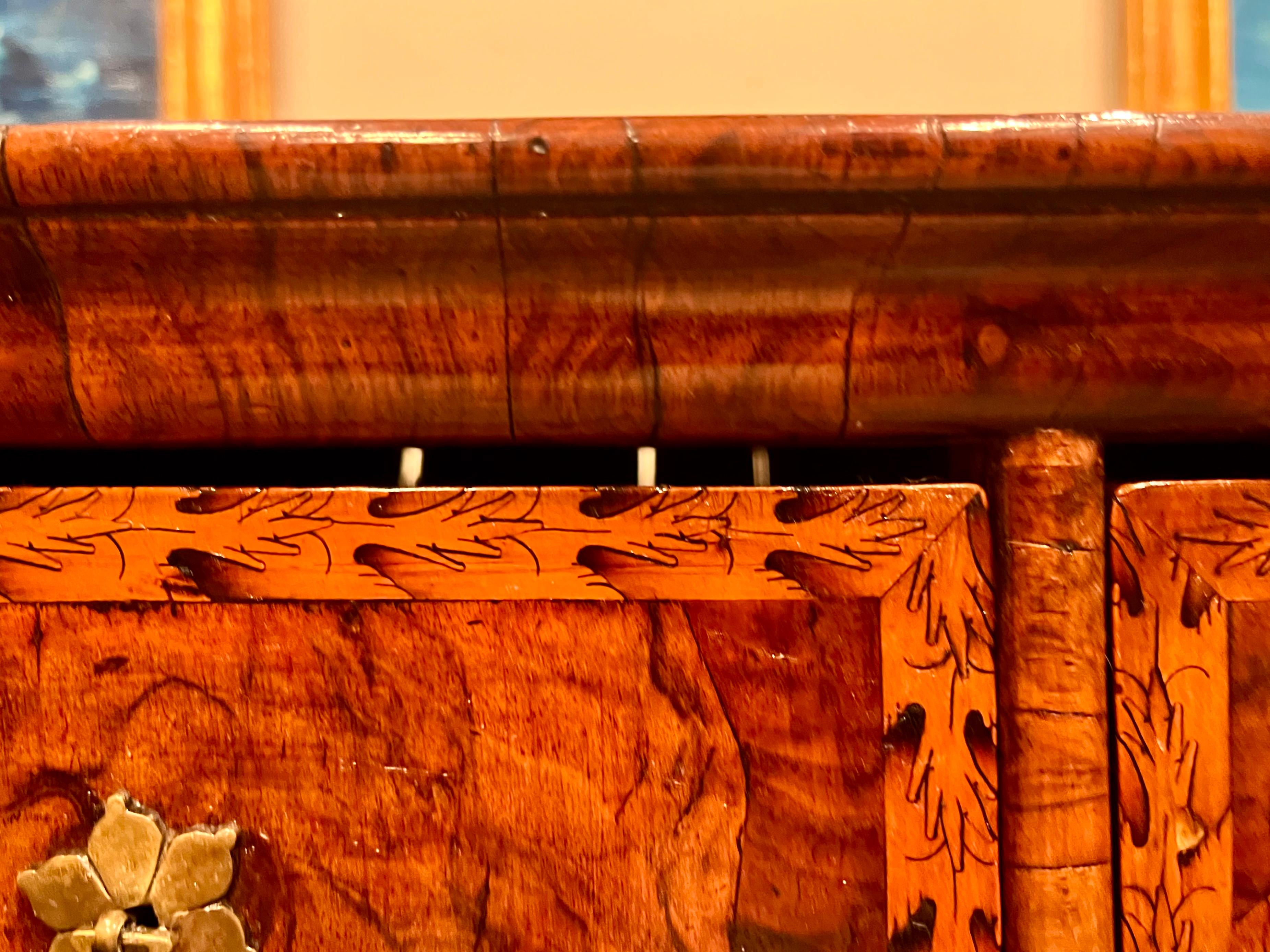 Queen Anne Transitional to George I Walnut Inlaid and Penwork Chest 2