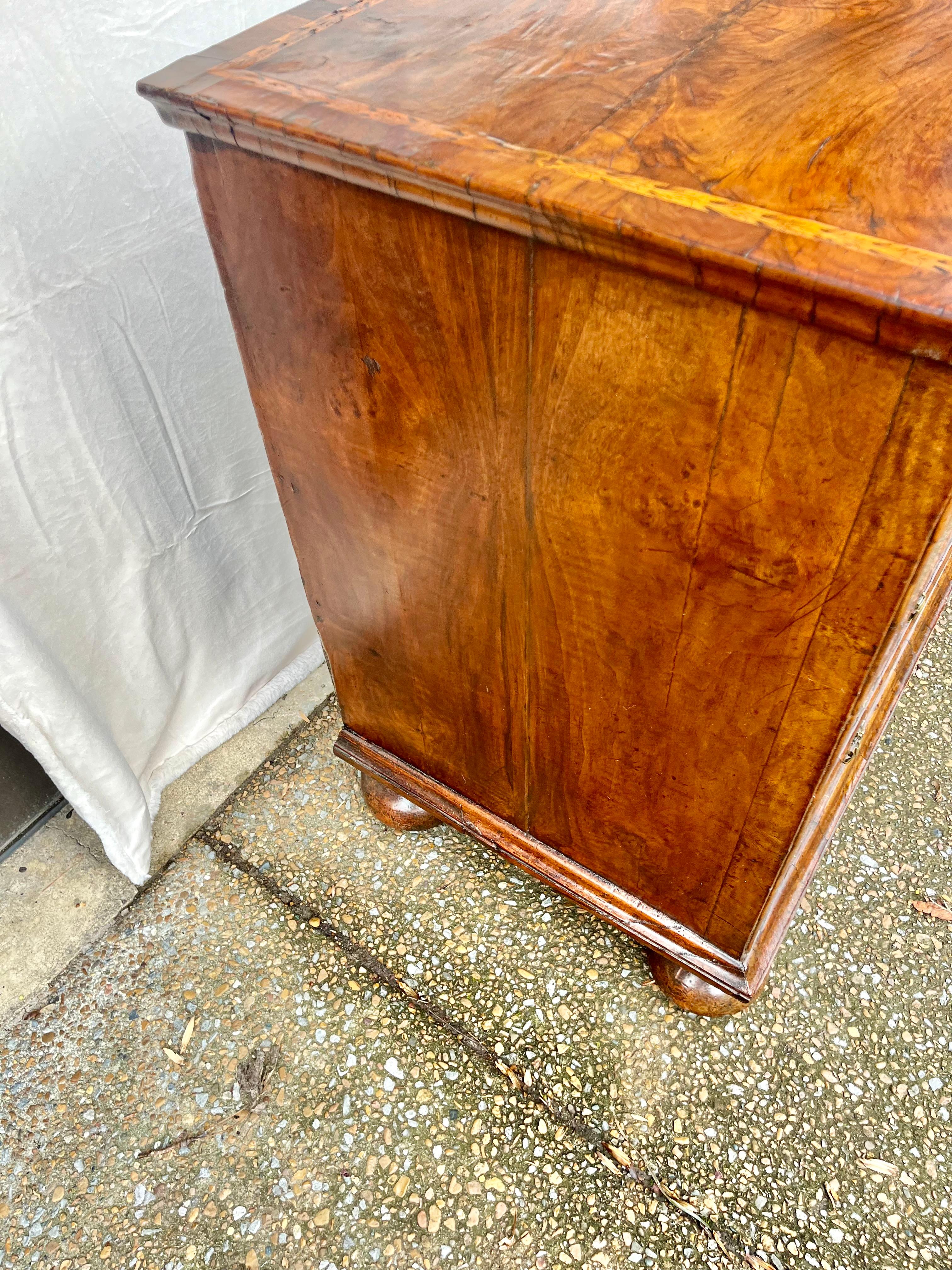Queen Anne Transitional to George I Walnut Inlaid and Penwork Chest 3