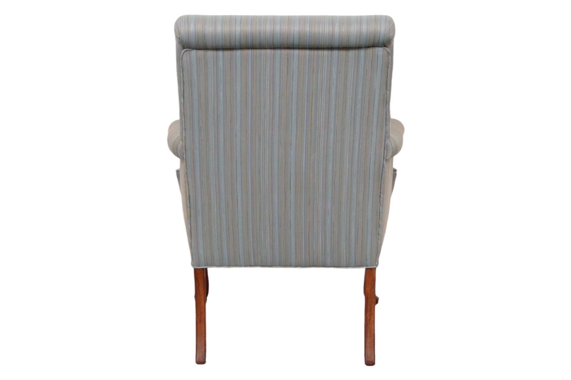 20th Century Queen Anne Upholstered Arm Chair For Sale