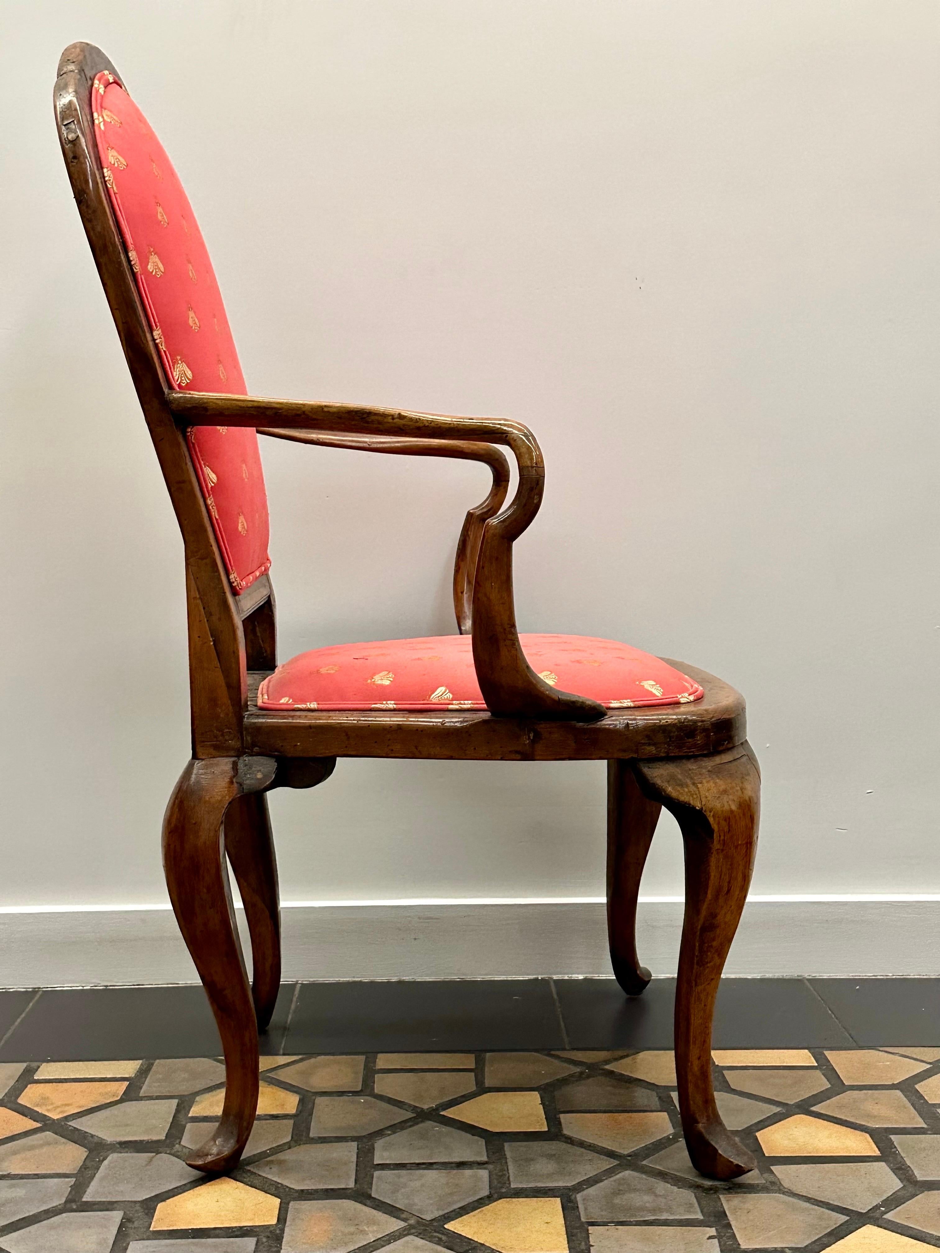 Queen Anne Walnut Armchair For Sale 2