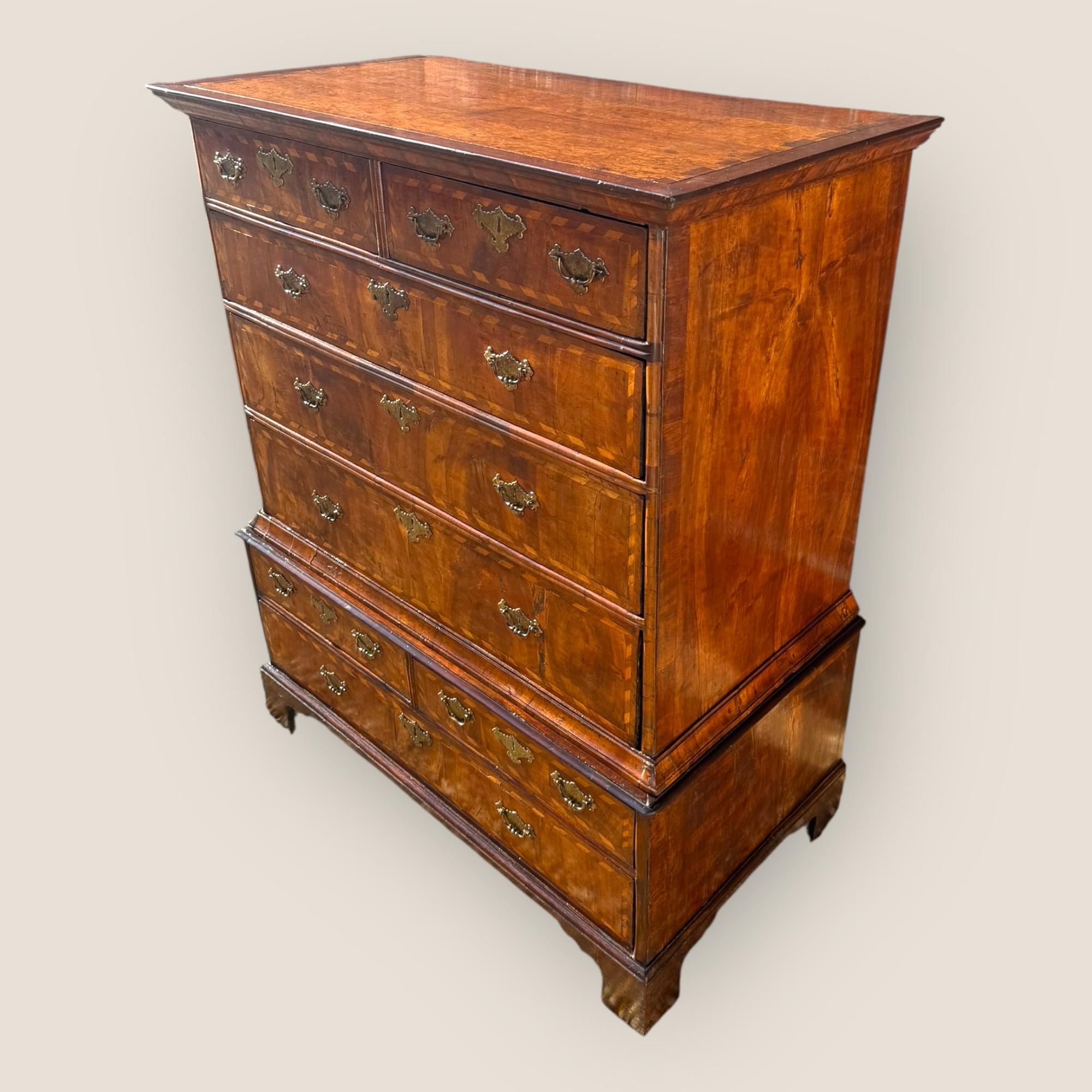 British Queen Anne Walnut Chest of Drawers For Sale