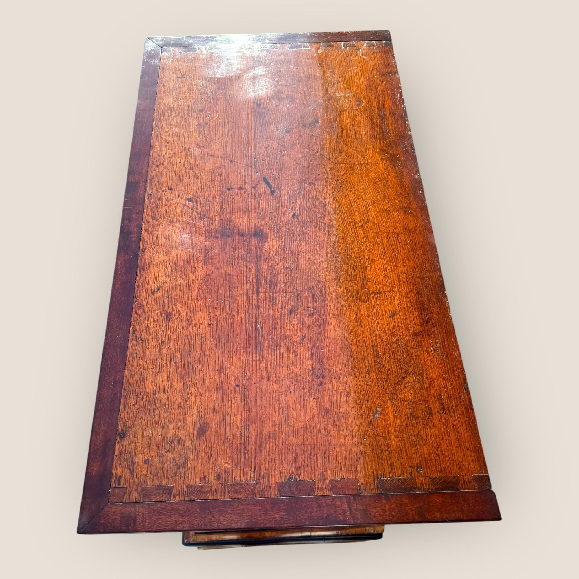 Brass Queen Anne Walnut Chest of Drawers For Sale