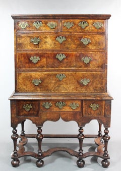 Queen Anne Walnut Chest on Stand
