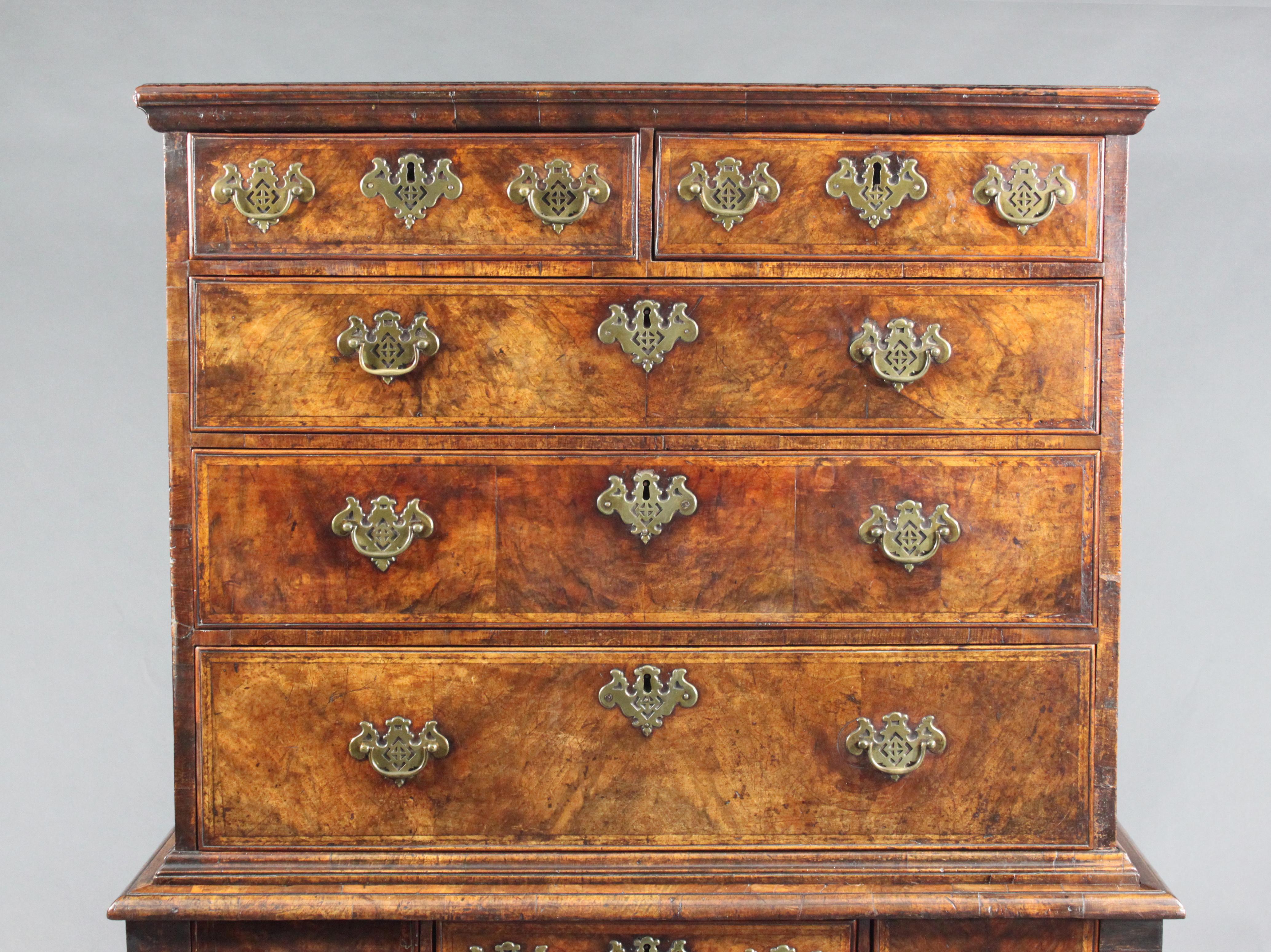 English Queen Anne Walnut Chest on Stand For Sale