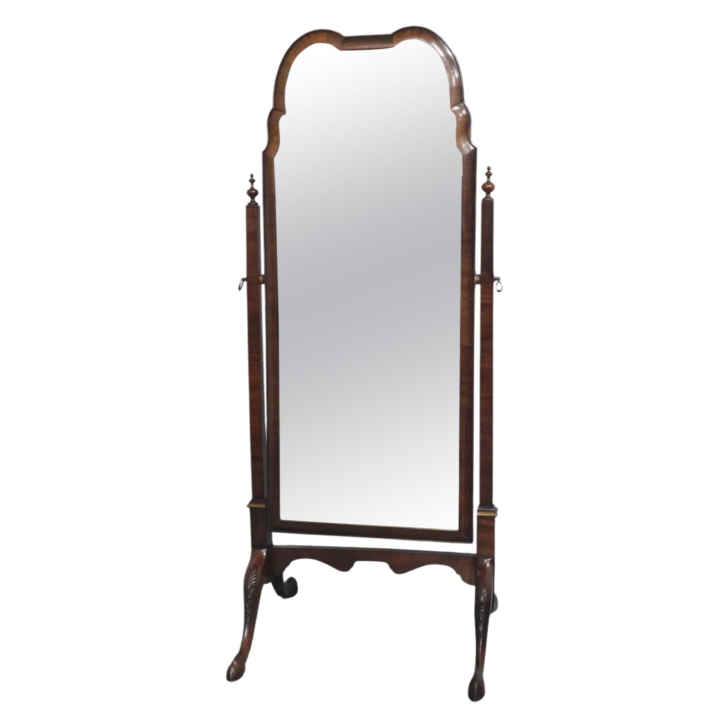 Specchio a cavalletto in noce stile Queen Anne